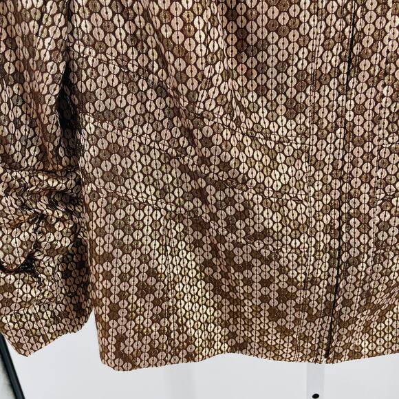 Anthracite by Muse Gold Sparkly Circle Ruched Fun Dressy Zip Jacket Plus 14 - Picture 6 of 10